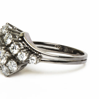 Brillantring aus 585 Weißgold, nachhaltiger second hand Schmuck perfekt aufgearbeitet