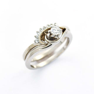 Brillantring aus 585 Weißgold, nachhaltiger second hand Schmuck perfekt aufgearbeitet