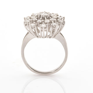 Brillantring Schneeflocke aus 585 Weißgold, nachhaltiger second hand Schmuck perfekt aufgearbeitet