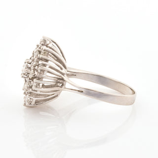 Brillantring Schneeflocke aus 585 Weißgold, nachhaltiger second hand Schmuck perfekt aufgearbeitet