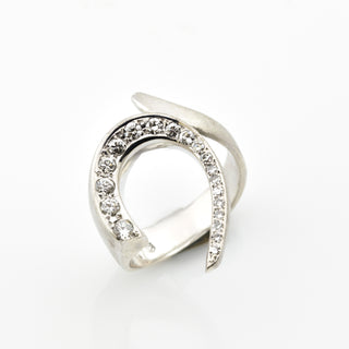 Victor Mayer Brillantring aus 750 Weißgold mit Diamant, nachhaltiger second hand Schmuck perfekt aufgearbeitet