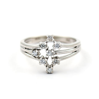 Brillantring aus 585 Weißgold, nachhaltiger second hand Schmuck perfekt aufgearbeitet