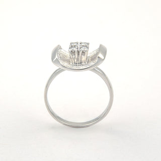 Brillantring aus 585 Weißgold, nachhaltiger second hand Schmuck perfekt aufgearbeitet