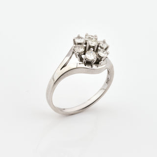 Brillantring aus 585 Weißgold, nachhaltiger second hand Schmuck perfekt aufgearbeitet