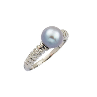 Perlring aus 585 Weißgold, nachhaltiger second hand Schmuck perfekt aufgearbeitet