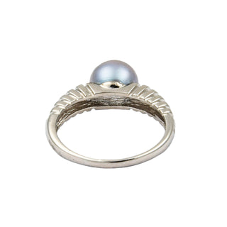 Perlring aus 585 Weißgold, nachhaltiger second hand Schmuck perfekt aufgearbeitet