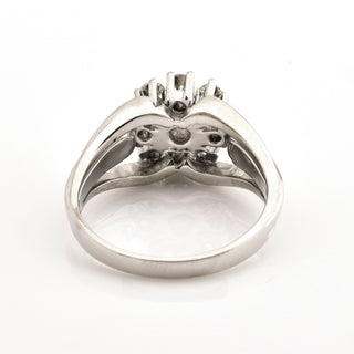 Perlenring aus 585 Weißgold mit Brillant, nachhaltiger second hand Schmuck perfekt aufgearbeitet