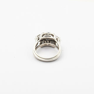 Ring aus 585 Weißgold mit Saphir, Rubin und Diamant, nachhaltiger second hand Schmuck perfekt aufgearbeitet