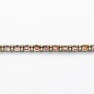 Rivièrearmband aus 750 Weißgold mit Granat und Diamant, nachhaltiger second hand Schmuck perfekt aufgearbeitet