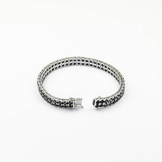 Rivièrearmband aus 750 Weißgold mit Saphir, nachhaltiger second hand Schmuck perfekt aufgearbeitet