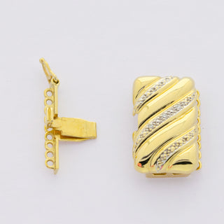 Schließe aus 585 Gelb- und Weißgold mit Diamant, nachhaltiger second hand Schmuck perfekt aufgearbeitet