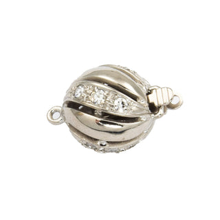 Schließe aus 585 Weißgold mit Diamant, nachhaltiger second hand Schmuck perfekt aufgearbeitet