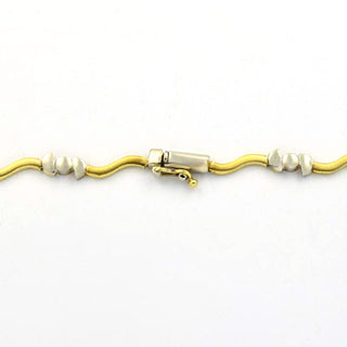 Schmuckset aus 585 Gelb- und Weißgold, nachhaltiger second hand Schmuck perfekt aufgearbeitet