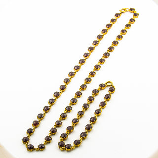 Schmuckset aus 333 Gelbgold mit Granat, nachhaltiger second hand Schmuck perfekt aufgearbeitet