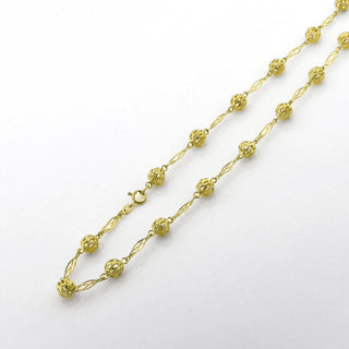 Set aus Halskette und Armband Kugeln aus 585 Gelbgold, nachhaltiger second hand Schmuck perfekt aufgearbeitet