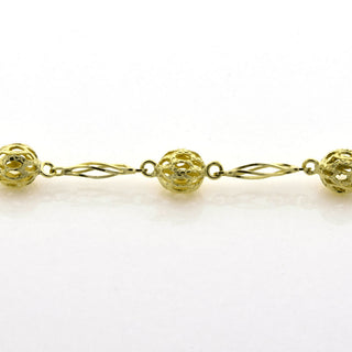 Set aus Halskette und Armband Kugeln aus 585 Gelbgold, nachhaltiger second hand Schmuck perfekt aufgearbeitet