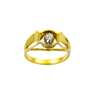 Brillantring aus 585 Gelb- und Weißgold, nachhaltiger second hand Schmuck perfekt aufgearbeitet