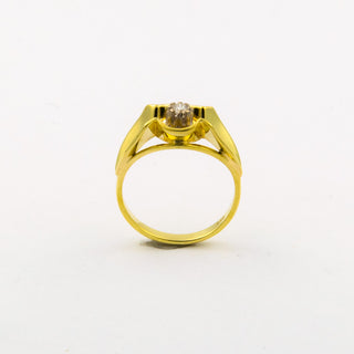 Brillantring aus 585 Gelb- und Weißgold, nachhaltiger second hand Schmuck perfekt aufgearbeitet