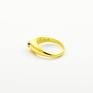 Ring aus 585 Gelb- und Weißgold mit Brillant, nachhaltiger second hand Schmuck perfekt aufgearbeitet