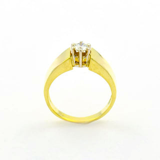 Brillantring aus 585 Gelb- und Weißgold, nachhaltiger second hand Schmuck perfekt aufgearbeitet