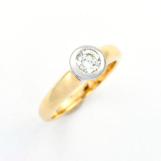 Christ Brillantring aus 585 Gelb- und Weißgold, nachhaltiger second hand Schmuck perfekt aufgearbeitet