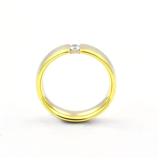 Brillantring aus 585 Gelb- und Weißgold, nachhaltiger second hand Schmuck perfekt aufgearbeitet