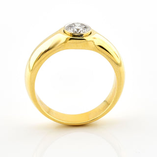 Brillantring aus 750 Gelb- und Weißgold, nachhaltiger second hand Schmuck perfekt aufgearbeitet