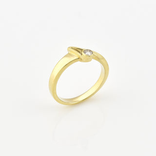 Brillantring aus 585 Gelbgold, nachhaltiger second hand Schmuck perfekt aufgearbeitet