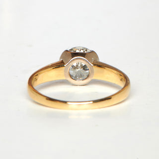 Brillantring aus 18 kt Gelb- und Weißgold, nachhaltiger second hand Schmuck perfekt aufgearbeitet