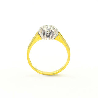 Solitärring aus 585 Gelbgold mit Diamant, nachhaltiger second hand Schmuck perfekt aufgearbeitet