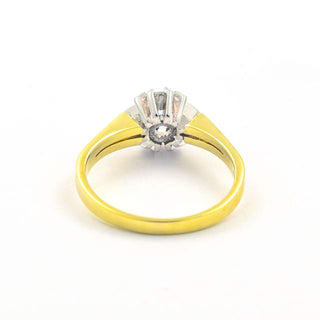 Solitärring aus 585 Gelbgold mit Diamant, nachhaltiger second hand Schmuck perfekt aufgearbeitet
