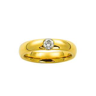 Gerstner Brillantring aus 750 Gelbgold, nachhaltiger second hand Schmuck perfekt aufgearbeitet