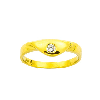 Ring aus 585 Gelbgold mit Brillant, nachhaltiger second hand Schmuck perfekt aufgearbeitet