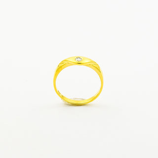 Ring aus 585 Gelbgold mit Brillant, nachhaltiger second hand Schmuck perfekt aufgearbeitet