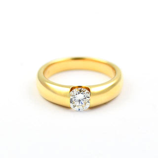 Brillantring aus 750 Gelbgold, nachhaltiger second hand Schmuck perfekt aufgearbeitet