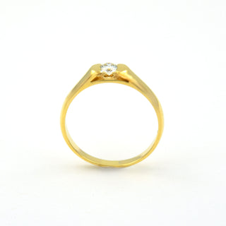 Brillantring aus 585 Gelbgold, nachhaltiger second hand Schmuck perfekt aufgearbeitet