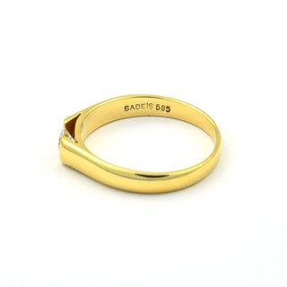 Brillantring aus 585 Gelbgold, nachhaltiger second hand Schmuck perfekt aufgearbeitet