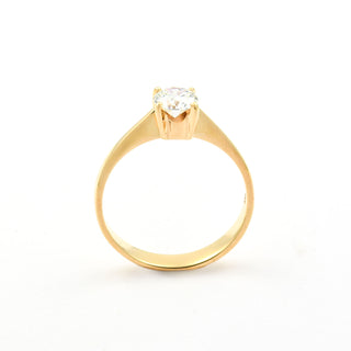 Solitärring aus 585 Gelbgold mit Brillant, nachhaltiger second hand Schmuck perfekt aufgearbeitet