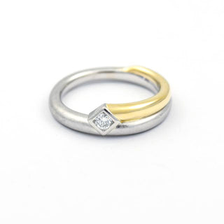 Meister Brillantring aus 950 Platin/Gold, nachhaltiger second hand Schmuck perfekt aufgearbeitet