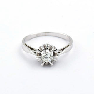 Brillantring aus 585 Weißgold, nachhaltiger second hand Schmuck perfekt aufgearbeitet