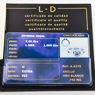 Solitärring aus 750 Weißgold mit Brillant, nachhaltiger second hand Schmuck perfekt aufgearbeitet