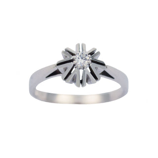 Brillantring aus 585 Weißgold, nachhaltiger second hand Schmuck perfekt aufgearbeitet