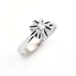 Brillantring aus 585 Weißgold, nachhaltiger second hand Schmuck perfekt aufgearbeitet