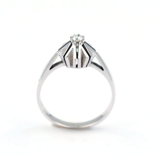 Brillantring aus 585 Weißgold, nachhaltiger second hand Schmuck perfekt aufgearbeitet