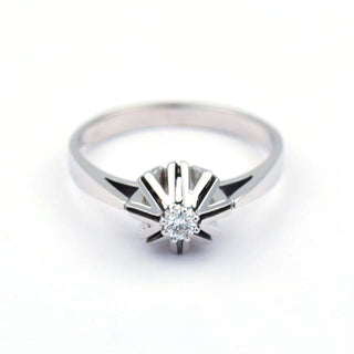 Brillantring aus 585 Weißgold, nachhaltiger second hand Schmuck perfekt aufgearbeitet