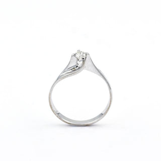 Brillantring aus 585 Weißgold, nachhaltiger second hand Schmuck perfekt aufgearbeitet