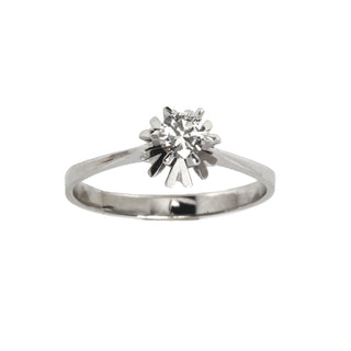 Brillantring aus 585 Weißgold, nachhaltiger second hand Schmuck perfekt aufgearbeitet