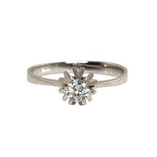 Brillantring aus 585 Weißgold, nachhaltiger second hand Schmuck perfekt aufgearbeitet