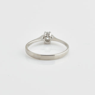 Solitärring aus 585 Weißgold mit Brillant, nachhaltiger second hand Schmuck perfekt aufgearbeitet