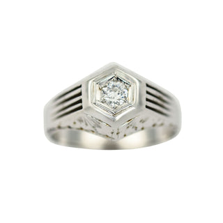 Brillantring aus 585 Weißgold, nachhaltiger second hand Schmuck perfekt aufgearbeitet